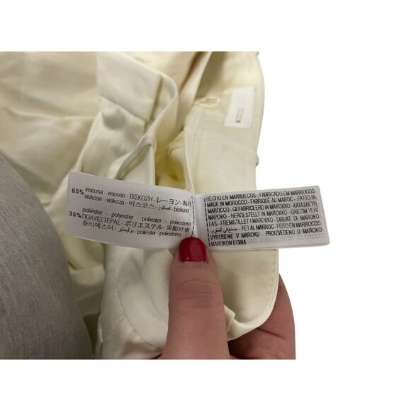 Zara Womens Pants S Ivory Pleated Straight Leg Trousers High Waist 9072/580 NWT - Picture 11 of 16